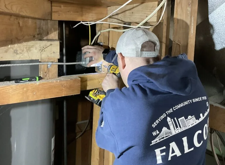 A Falco's electrician at work