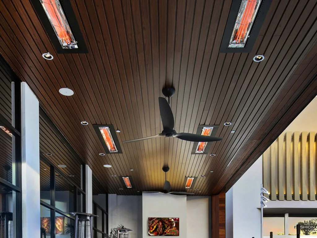 Infratech heaters warming a covered patio