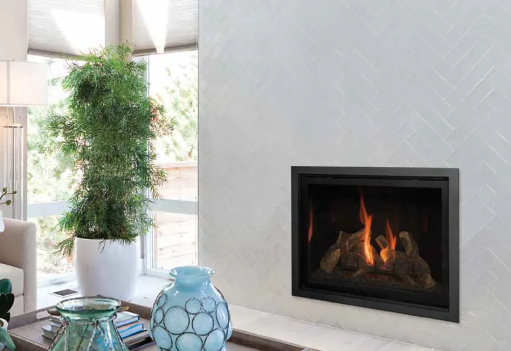 Kozy Heat Bayport 36 gas fireplace with a traditional masonry look