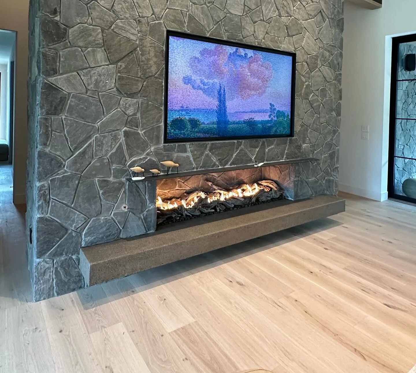 Luxury fireplace installation